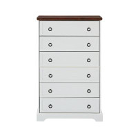 Ebern Designs Storage Chest White 6 Drawer Dresser