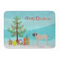 The Holiday Aisle® Nicolette English Mastiff Merry Christmas Tree Memory Foam Bath Rug