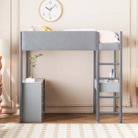 Isabelle & Max™ Loft Bed with Storage Shelf,Drawers,and Desk