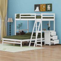 Mason & Marbles Inverleigh Kids Twin Over Full Bunk Bed with Drawers