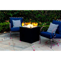 Arlmont & Co. Annielou 24" x 24" Aluminum Propane Outdoor Fire Pit With Glass Shield
