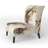 Ivy Bronx Brown And Black Movement I - Upholstered Modern Accent Chair