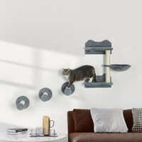 Cat Shelf Set 15.7"x 11"x 28.7" Grey