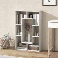 Ebern Designs Ebern Designs 7-cube Geometric Bookshelf With Anti-toppling Device Modern Open Bookcase White